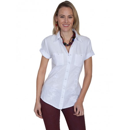 Camicetta Scully Leather PSL-181-WHT