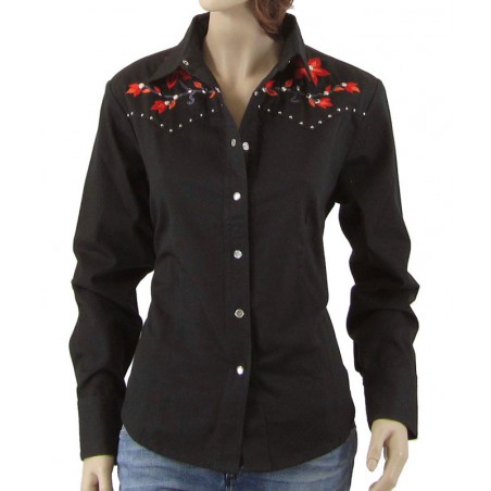 Camicia Black Foot Flower Black