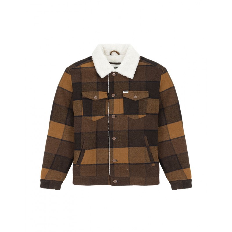 Jacket Wool Trucker Yellow Check Jacket Wool Trucker Yellow Check