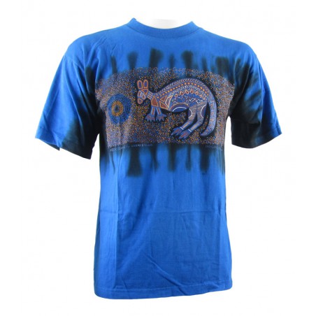 Indigenous Dreamings T-shirt -  Warrior Dreaming Blue