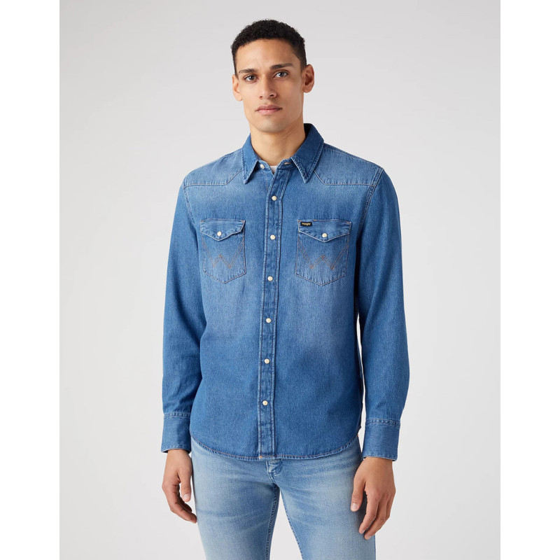 Indigood Icons 27MW Western Shirt in Icon Mid Stone