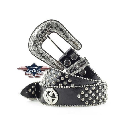 Cintura Stars and Stripes Stone-3 Black