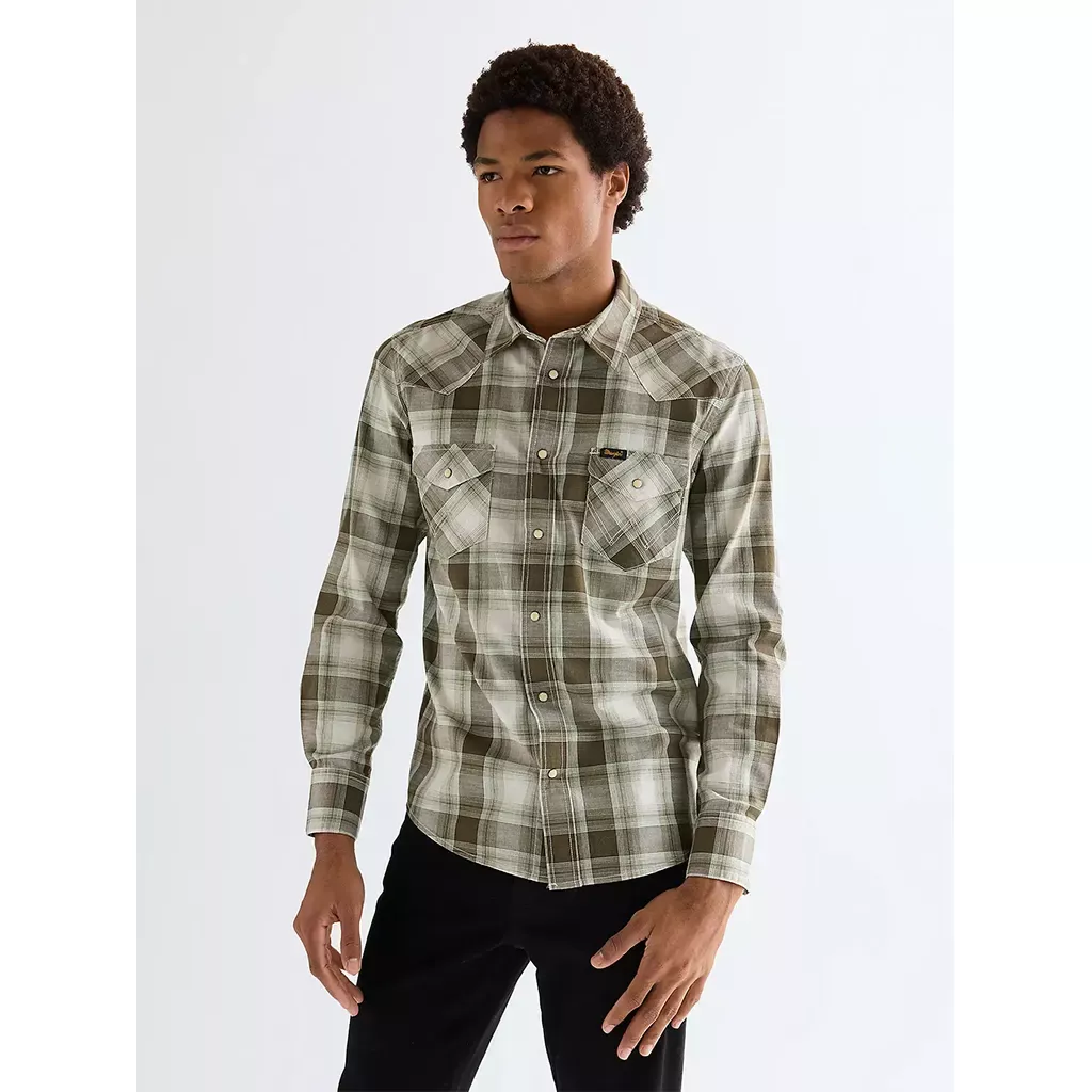 Western Shirt Green Tan Western Shirt Green Tan