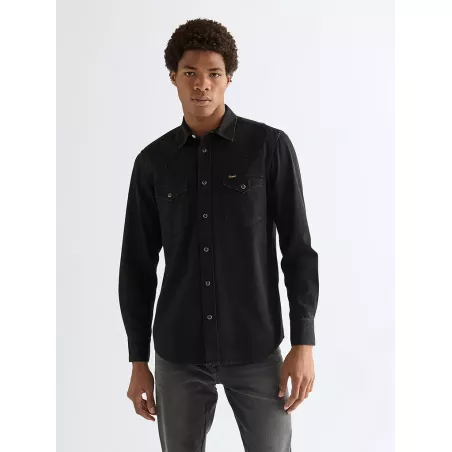 Camicia Wrangler Regular Western Shirt Rinse Black 112378427