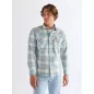 Western Shirt Blue Tan Western Shirt Blue Tan