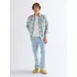 Western Shirt Blue Tan Western Shirt Blue Tan
