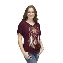 Liberty Wear t-shirt 7009 - Dreamcatcher Heart Burgundy