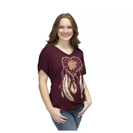 Liberty Wear t-shirt 7009 - Dreamcatcher Heart Burgundy