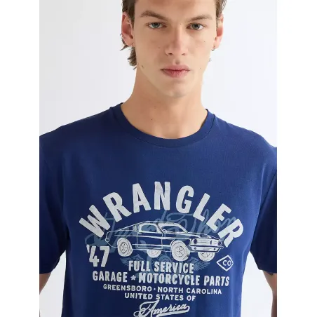 T-shirt WranglerAmericana Blue Depths 112387018